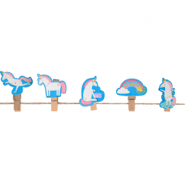 Magical Unicorn Wooden Pegs (string Of 10)