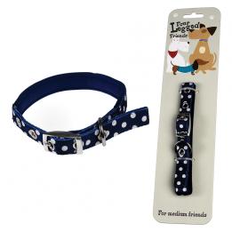 Medium Blue Polka Dot Dog Collar