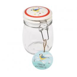 Medium Blue Tit Glass Jar