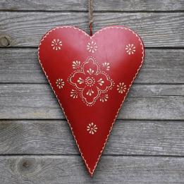 Medium Red Clover Rustic Heart