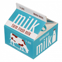 Memo Pads In "Milk" Carton