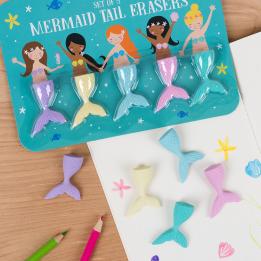 Mermaid Tail Erasers (set Of 5)