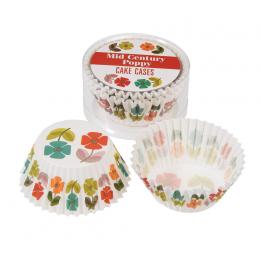 50 Mid Century Poppy Cake Cases