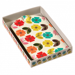 Mid Century Poppy Luggage Tag