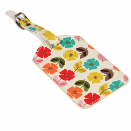 Mid Century Poppy Luggage Tag