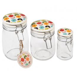 Small Mid Century Poppy Glass Jar