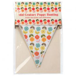 Mid Century Poppy Paper Bunting