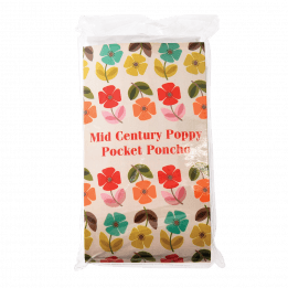 Mid Century Poppy Rain Poncho