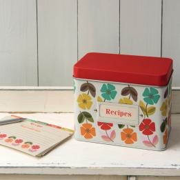 Mid Century Poppy Recipe Tin