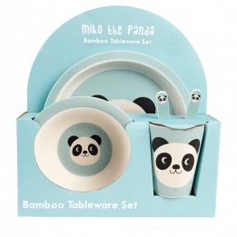 Miko The Panda Bamboo Tableware (set Of 5)