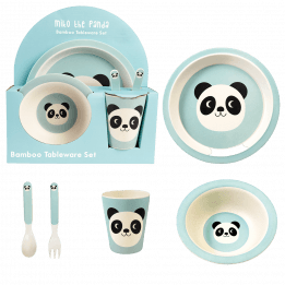 Miko The Panda Bamboo Tableware (set Of 5)