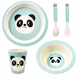 Miko The Panda Bamboo Tableware (set Of 5)