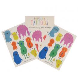 Monsters Of The World Temporary Tattoos (2 Sheets)