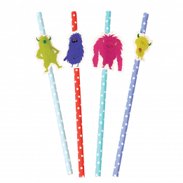 Monsters Of The World Party Straws (pack Of 4)