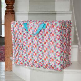 Multicolour Geometric Jumbo Storage Bag