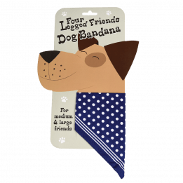 Large Blue Polka Dot Dog Bandana