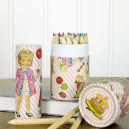 Set Of 36 Dress Up Doll Design Colouring Pencils