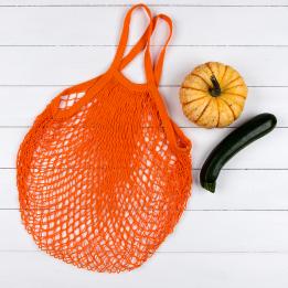 Orange French Style String Shopping Bag