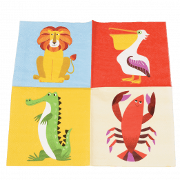 Pack Of 20 Colourful Creatures Cocktail Napkins