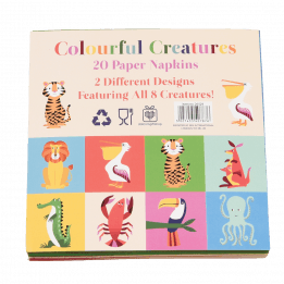 Pack Of 20 Colourful Creatures Cocktail Napkins