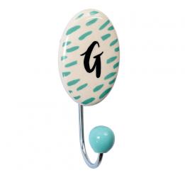 Painted Ceramic Letter Hook G