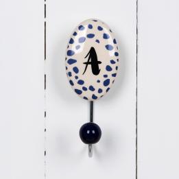 Painted Ceramic Hook Letter A