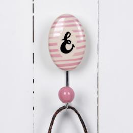 Painted Ceramic Letter Hook E