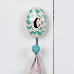 Painted Ceramic Letter Hook C