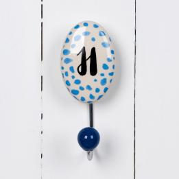Painted Ceramic Letter Hook H