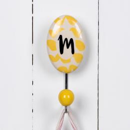 Painted Ceramic Letter Hook M