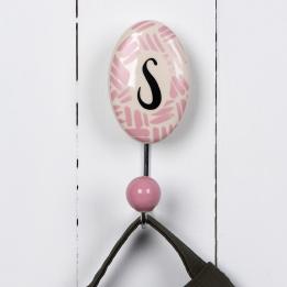 Painted Ceramic Letter Hook S