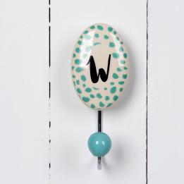 Painted Ceramic Letter Hook W