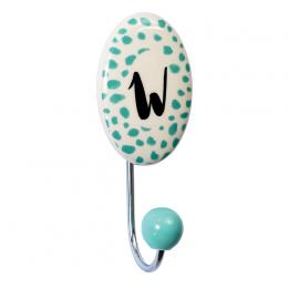 Painted Ceramic Letter Hook W