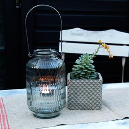 Pale Blue Honeycomb Tea Light Holder