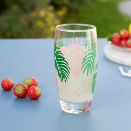 Tropical Palm Drinking Glass