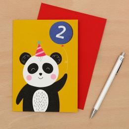 Panda 2nd Birthday Card