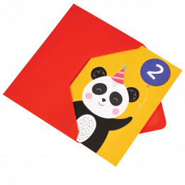 Panda 2nd Birthday Card