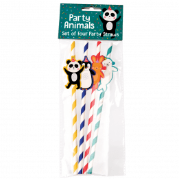 Party Animals Party Straws (pack Of 4)