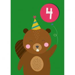 Beaver 4th Birthday Card