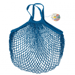 Petrol Blue French Style String Shopping Bag