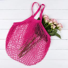 Pink French Style String Shopping Bag
