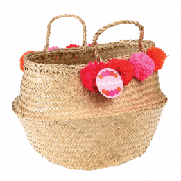 Pink Pom Pom Belly Basket