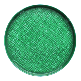 Round enamel trinket tray in dark green