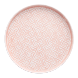 Round enamel trinket tray in soft pink