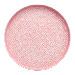 Round enamel trinket tray in pink