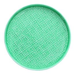 Round enamel trinket tray in green