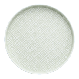 Round enamel trinket tray in light grey