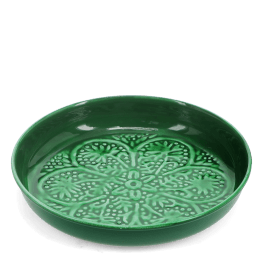 enamel trinket dish in dark green