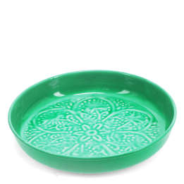 enamel trinket dish in green