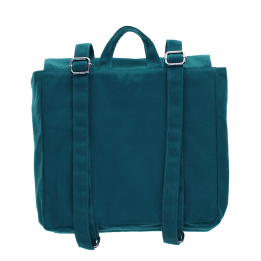 Back of children’s backpack with adjustable shoulder straps and top carry handle.